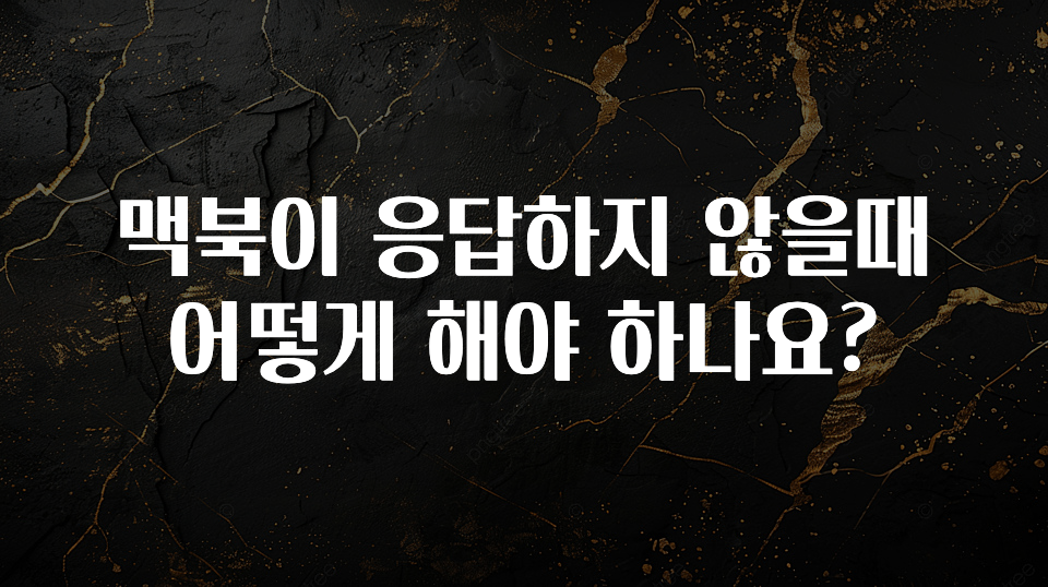 맥북이 응답하지 않을때 어떻게 해야 하나요?