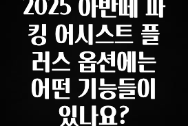 2025 아반떼 파킹 어시스트 플러스 옵션에는 어떤 기능들이 있나요?