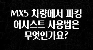 MX5 차량에서 파킹어시스트 사용법은 무엇인가요?