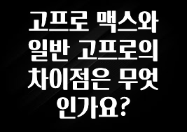 고프로 맥스와 일반 고프로의 차이점은 무엇인가요?