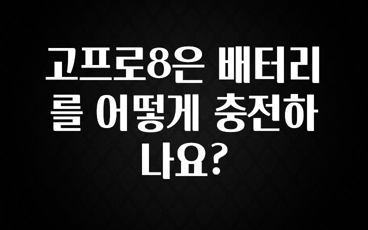 고프로8은 배터리를 어떻게 충전하나요?