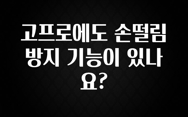 고프로에도 손떨림 방지 기능이 있나요?