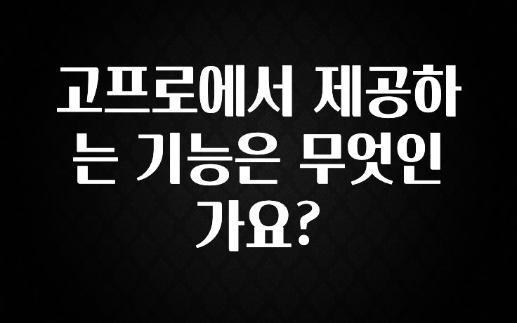 고프로에서 제공하는 기능은 무엇인가요?