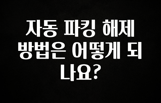 자동 파킹 해제 방법은 어떻게 되나요?
