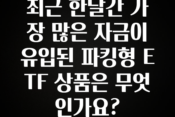 최근 한달간 가장 많은 자금이 유입된 파킹형 ETF 상품은 무엇인가요?