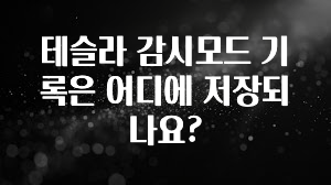 테슬라 감시모드 기록은 어디에 저장되나요?