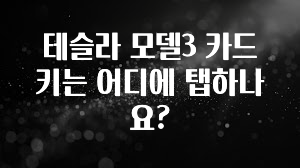 테슬라 모델3 카드키는 어디에 탭하나요?