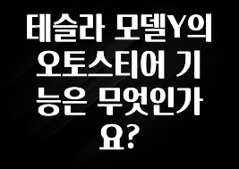 테슬라 모델Y의 오토스티어 기능은 무엇인가요?