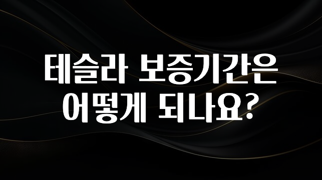 테슬라 보증기간은 어떻게 되나요?