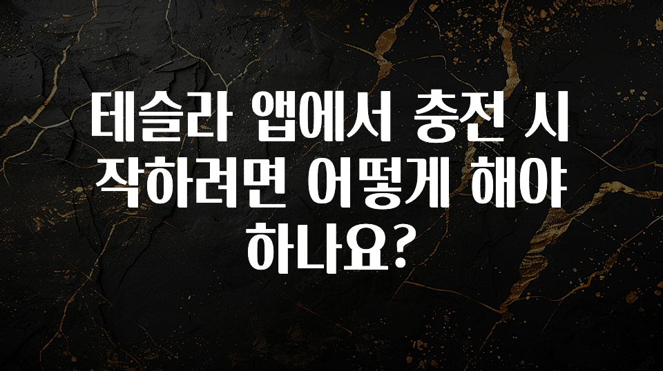 테슬라 앱에서 충전 시작하려면 어떻게 해야 하나요?