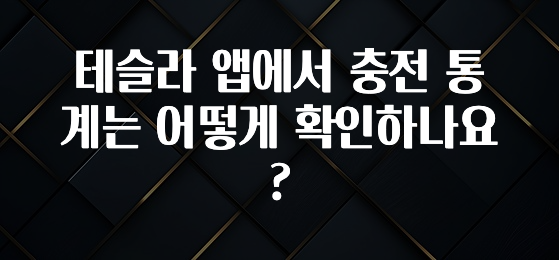 테슬라 앱에서 충전 통계는 어떻게 확인하나요?