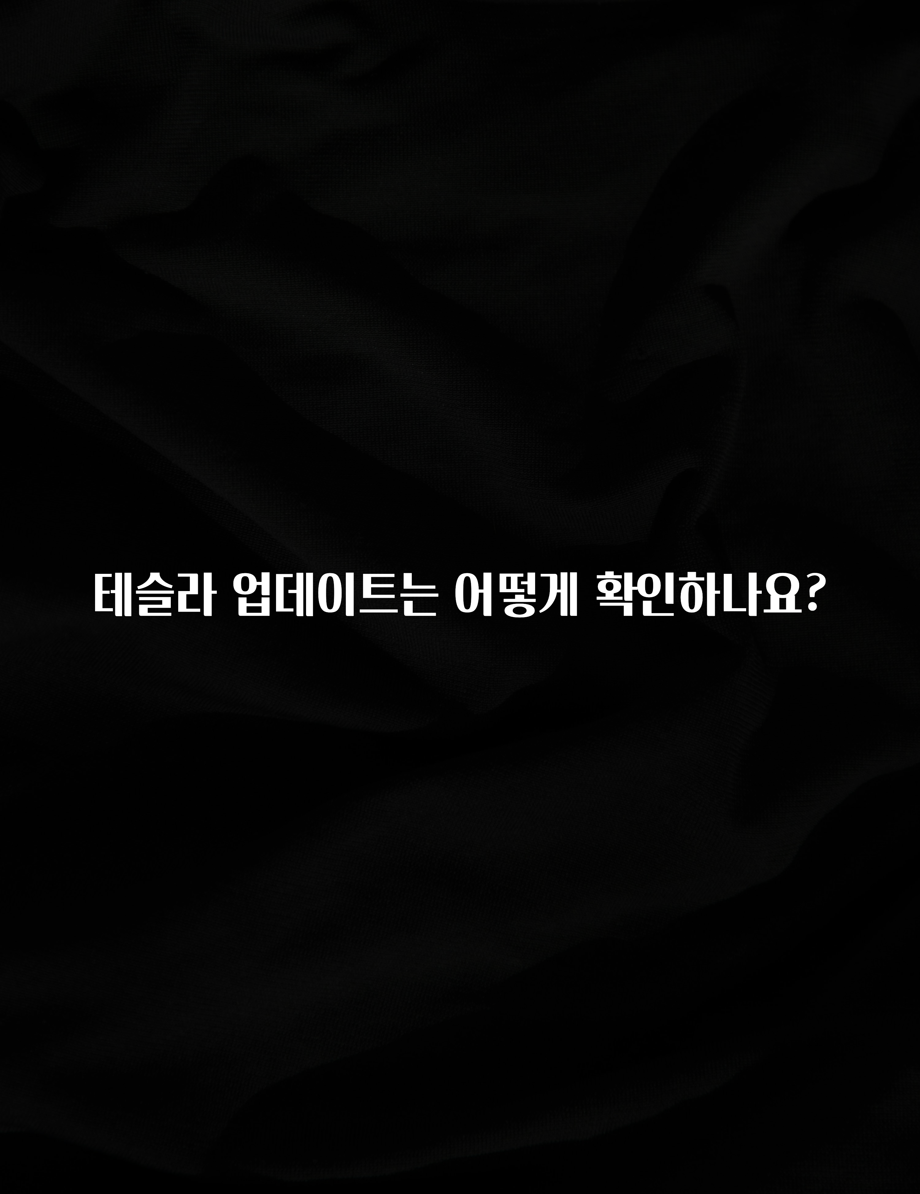 테슬라 업데이트는 어떻게 확인하나요?
