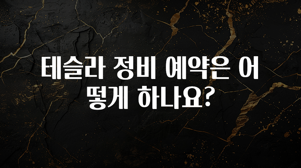 테슬라 정비 예약은 어떻게 하나요?