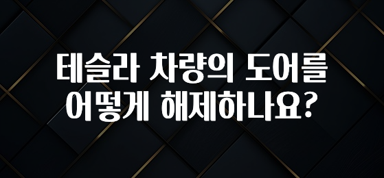 테슬라 차량의 도어를 어떻게 해제하나요?