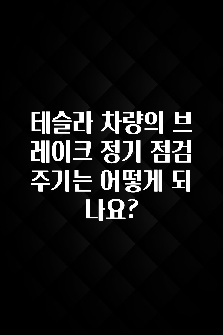 테슬라 차량의 브레이크 정기 점검 주기는 어떻게 되나요?