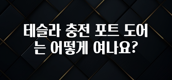 테슬라 충전 포트 도어는 어떻게 여나요?