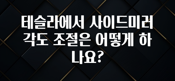테슬라에서 사이드미러 각도 조절은 어떻게 하나요?