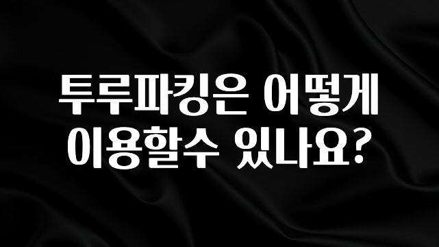 투루파킹은 어떻게 이용할수 있나요?