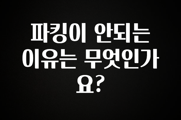 파킹이 안되는 이유는 무엇인가요?