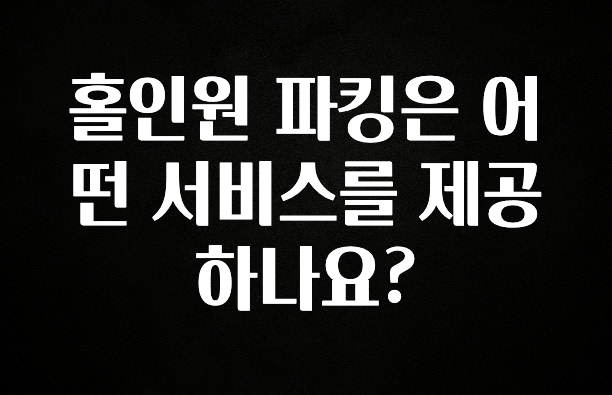 홀인원 파킹은 어떤 서비스를 제공하나요?