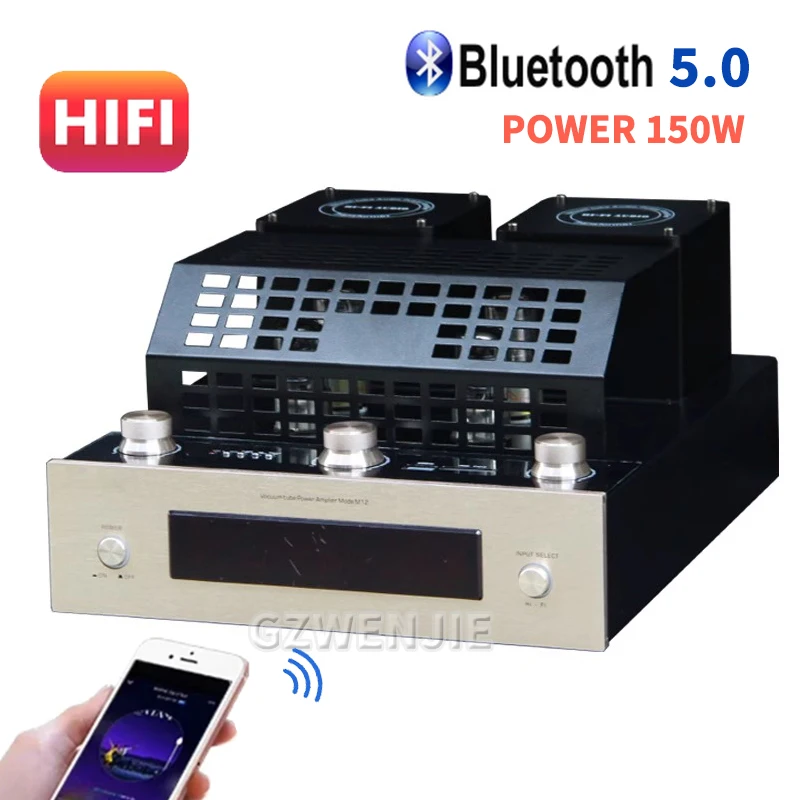150W Hifi 튜브 증폭기 고전력 발열 전력 증폭기 사전 단계 Auido 스피커 증폭기 홈 시어터 Bluetooth 5.0 USB 포함