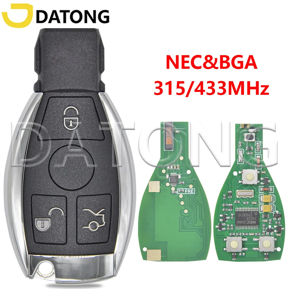Datong 세계 자동차 원격 키 메르세데스 벤츠 W203 W204 W205 W210 W211 W212 W221 W222 A B C E S 클래스 BGA & NEC 315/433Mhz 카드