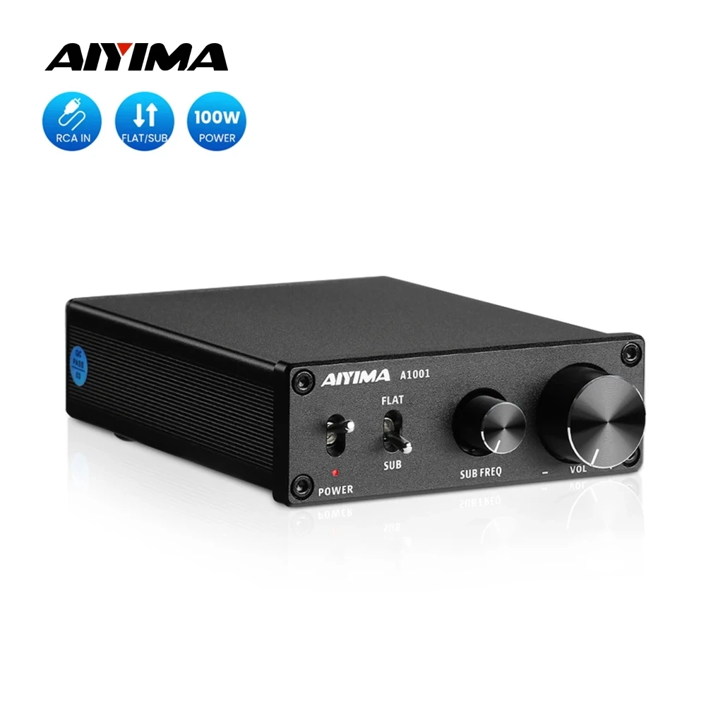 AIYIMA A1001 100W 서브우퍼 증폭기 TPA3116 전력 증폭기 스피커 사운드 Amplificador 디지털 클래스 D 모노 홈 오디오 앰프