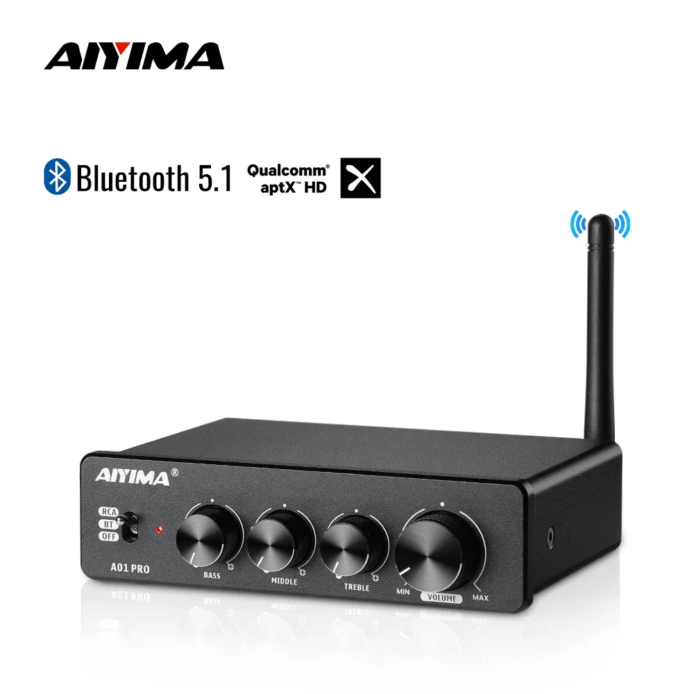 AIYIMA 오디오 A01 PRO A01 TPA3116D2 Bluetooth 전력 증폭기 HIFI 사운드 증폭기 스테레오 클래스 D 홈 시어터 증폭 100Wx2 Amp
