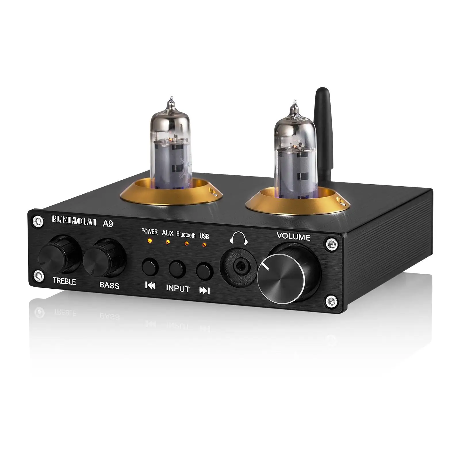 PJ.MIAOLAI A9 6K4 진공관 프리 앰프 NE5532 OP AMP AUX Bluetooth 5.0 USB RCA HIFI 스테레오 미니 헤드폰 프리 앰프 앰프