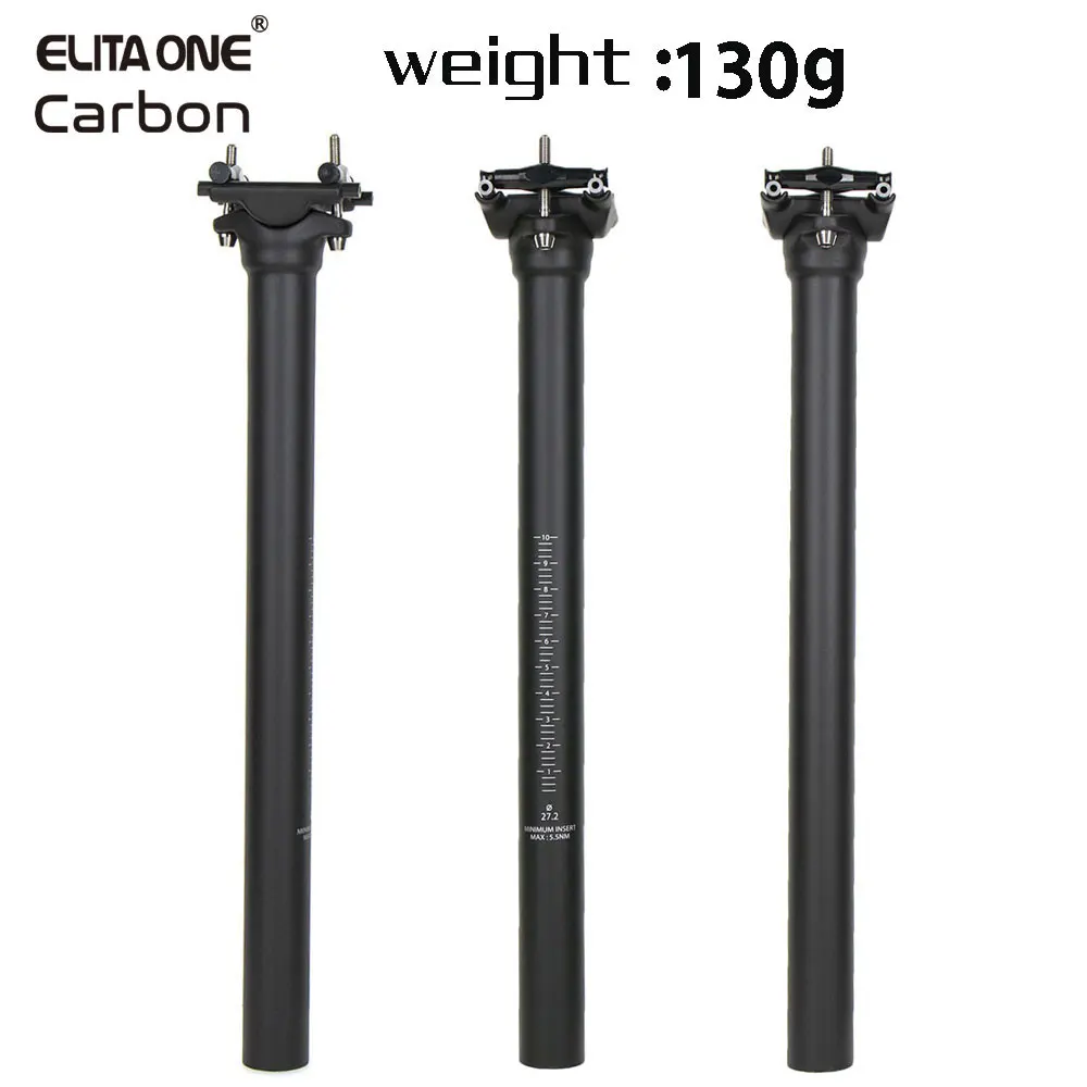 ELITA ONE 카본 시트 포스트 27.2/30.9/31.6mm MTB/Road Biike 탄소 섬유 시트 포스트 티타늄 나사 라이트 130g 시트 튜브