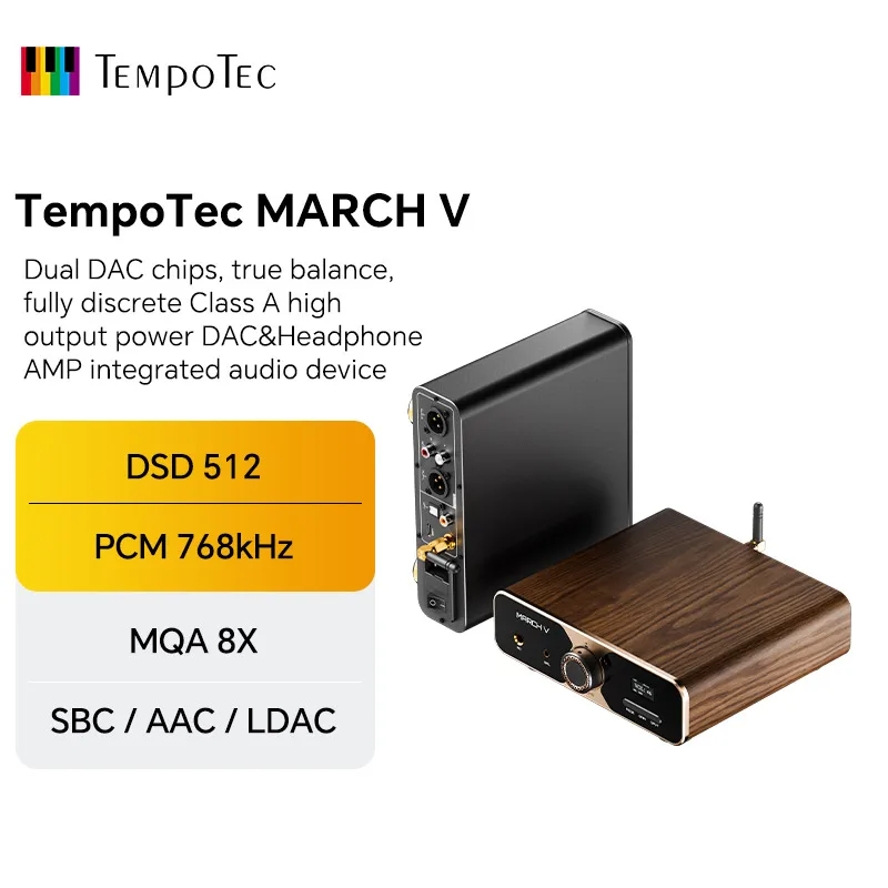 TempoTec MARCH V-M5 USB 블루투스 DAC 및 클래스 A 헤드폰 AMP