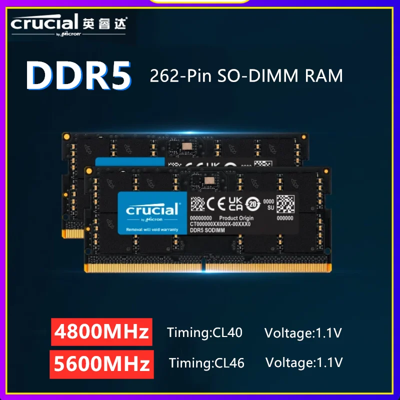 노트북 메모리용 Crucial DDR5 SODIMM RAM