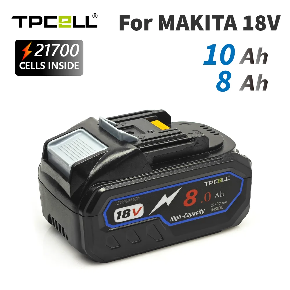 Makita 18V 전동 공구용 TPCELL 8/10Ah 18V 21700 셀 배터리